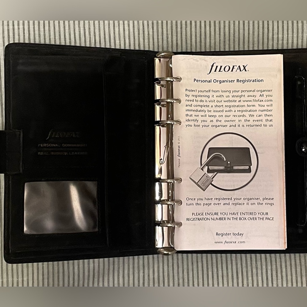 Filofax Connaught Nubuck Leather Personal Planner/Agenda
